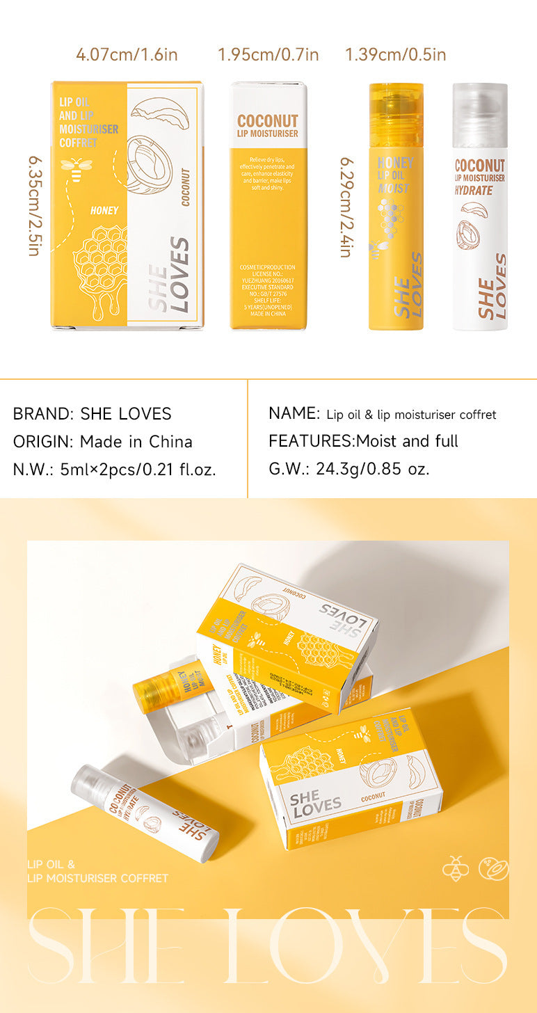 Honey Coconut Roll-On Lip Oil Long-lasting lightening lip lines moisturizing nourishing transparent glossy glass lip gloss