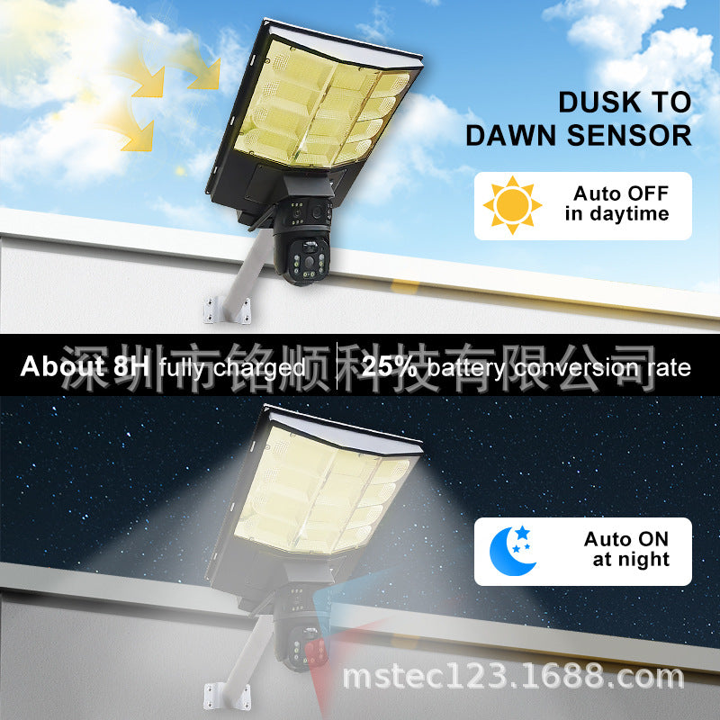 New All-in-One Solar Street Light Surveillance Camera Outdoor Dual-Lens Dual-View HD4G Camera