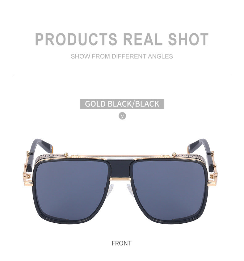 European and American Steampunk Sunglasses for Men, UV Protection, Full Coverage, Sunscreen Sunglasses for Women, Trendy Wholesale Glasses