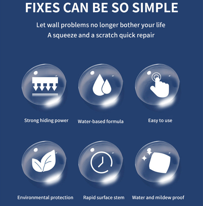 Qixia Wall Repair Paste Anti-Mold Crack Nail Hole Repair Paste White Putty Paste Household Wall Repair Paste