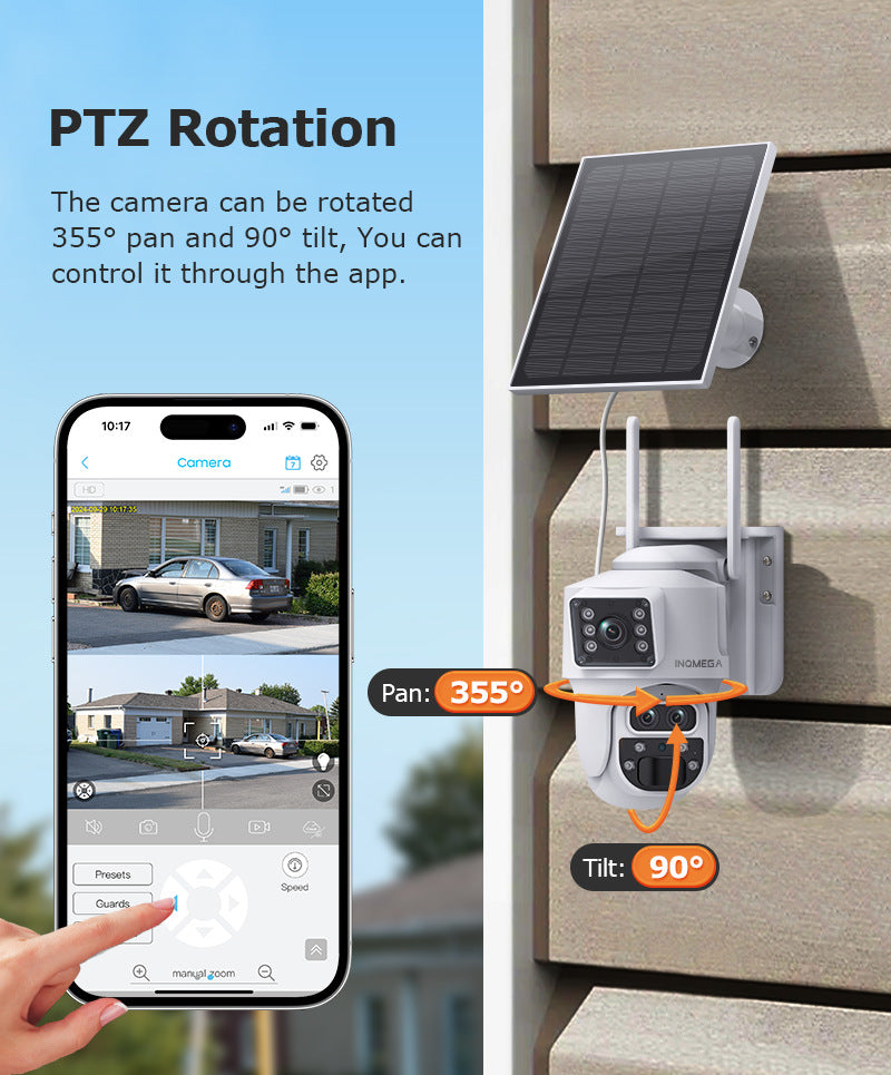 New Product4G Solar Camera Dual Lens Screen Gun Ball Trinocular152x Zoom Outdoor HD