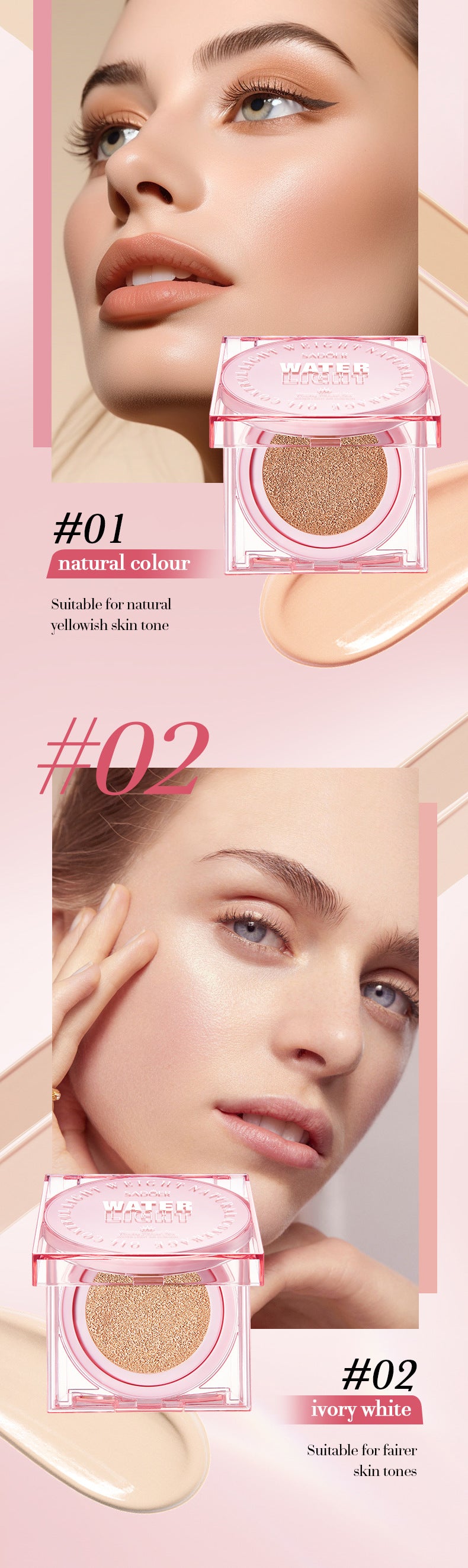 Makeup SADOER Hydrating Cushion Concealer Contouring Brightening Skin Tone BB Wholesale Cross-Border Foreign Trade Frost