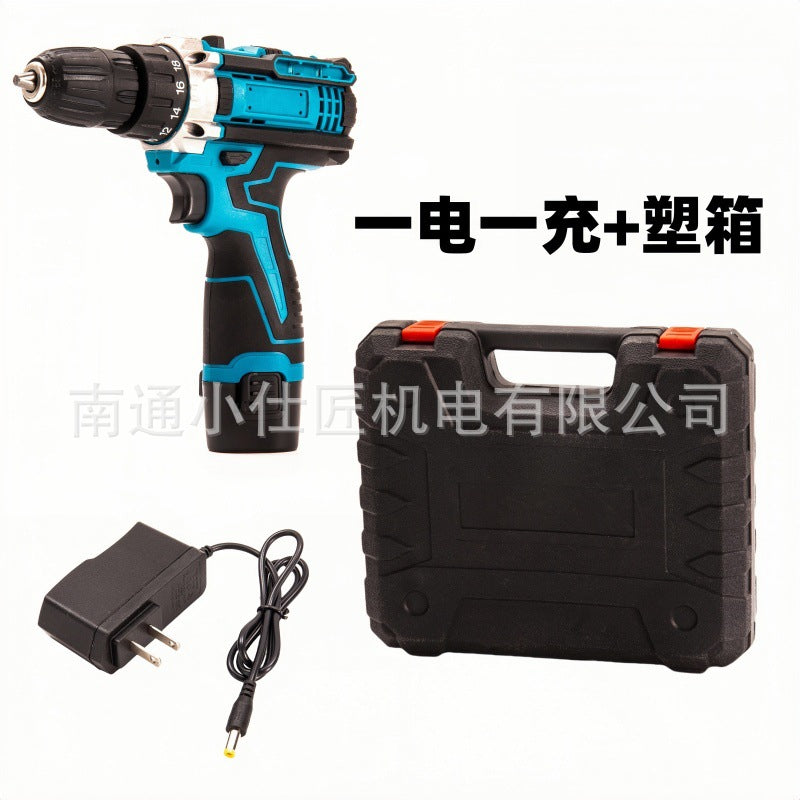 Cross-Border Foreign Trade Household Portable Lithium Electric Drill High-Power Multi-Function Wireless Rechargeable Pistol Drill Electric Screwdriver