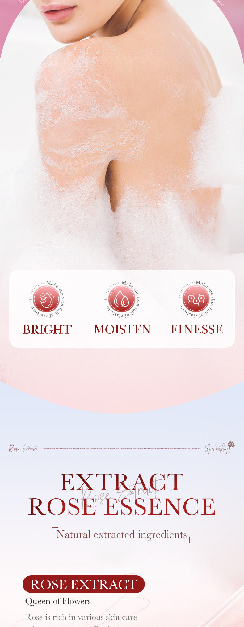 Rose Bath Salt Balls SADOER Deep Cleansing Body Universal Bath Ball Cross-Border Foreign Trade Wholesale