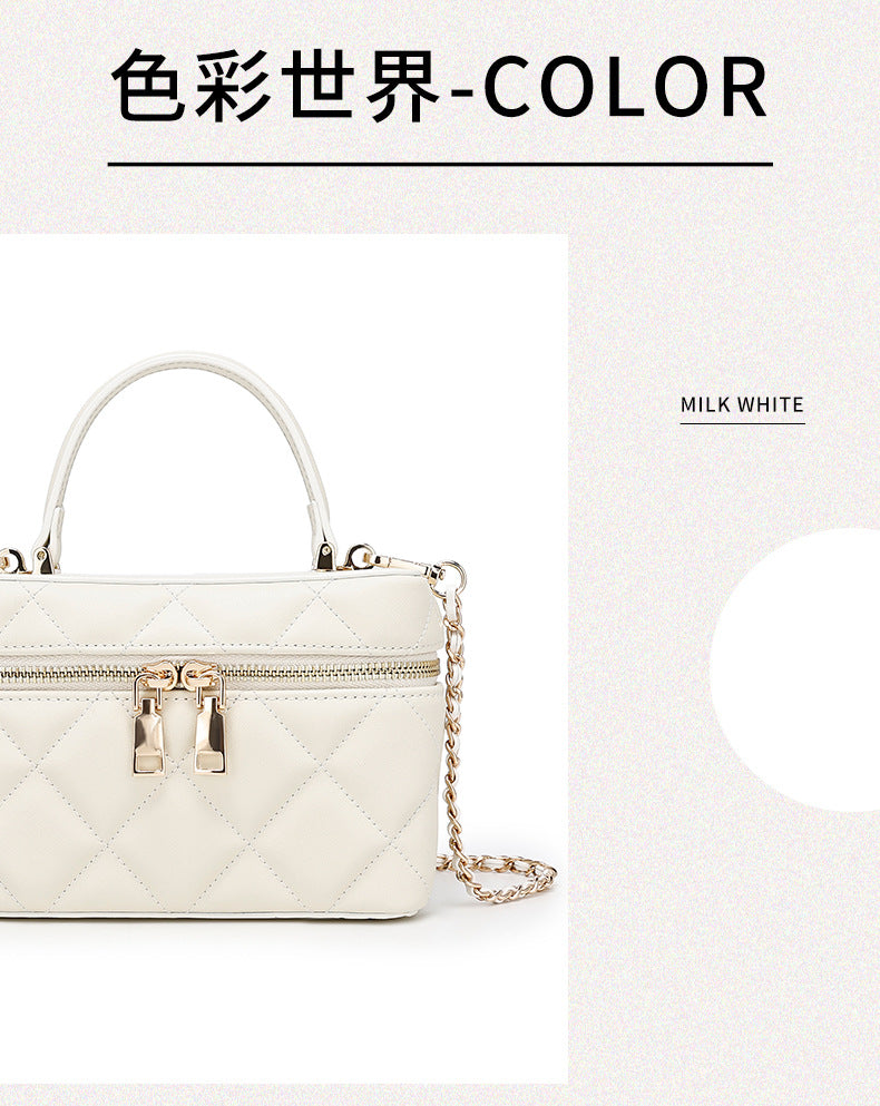 Korean Style Fashion Handbag for Women New Simple Embroidery Small Square Bag2024Spring and Summer Trendy Crossbody Bag