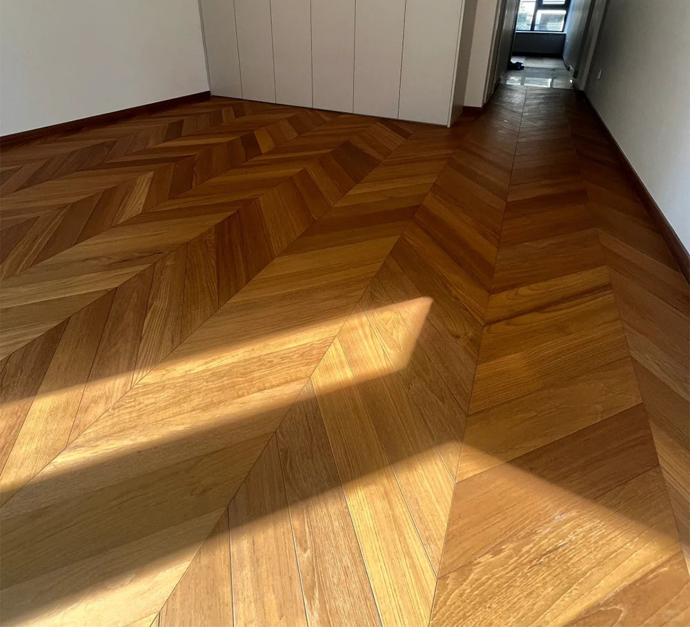 Premium Engineered Multi-Layer Solid Teak Flooring Eco-Friendly Splash-Resistant Surface Click Lock Installation Outdoor