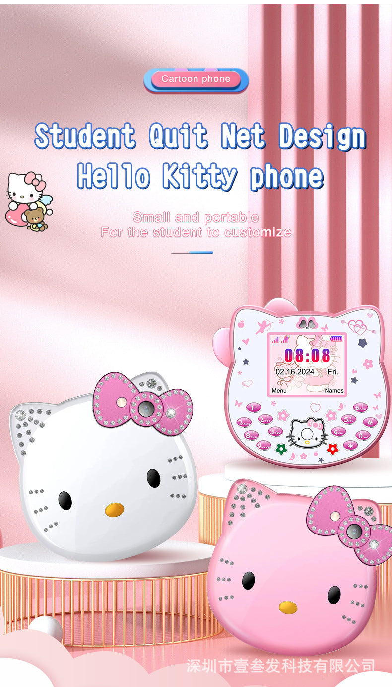 i168Mini Button Straight New Model Mini Hellokitty Small Phone Hot Sale Cartoon Cute