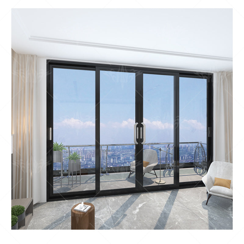 Aluminum Balcony Aluminum Profile Balcony 3 Track Aluminum Framed Sliding Door Double Glass Sliding Doors With Screen