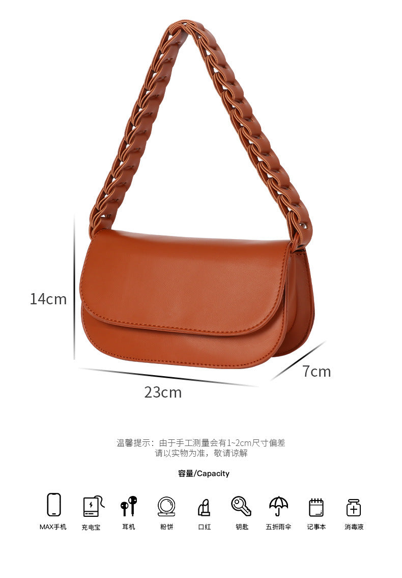 Fashion Woven Versatile Women's Bag Underarm Bag French Niche Versatile Saddle Bag Single Shoulder Bag New Crossbody Bag for Women