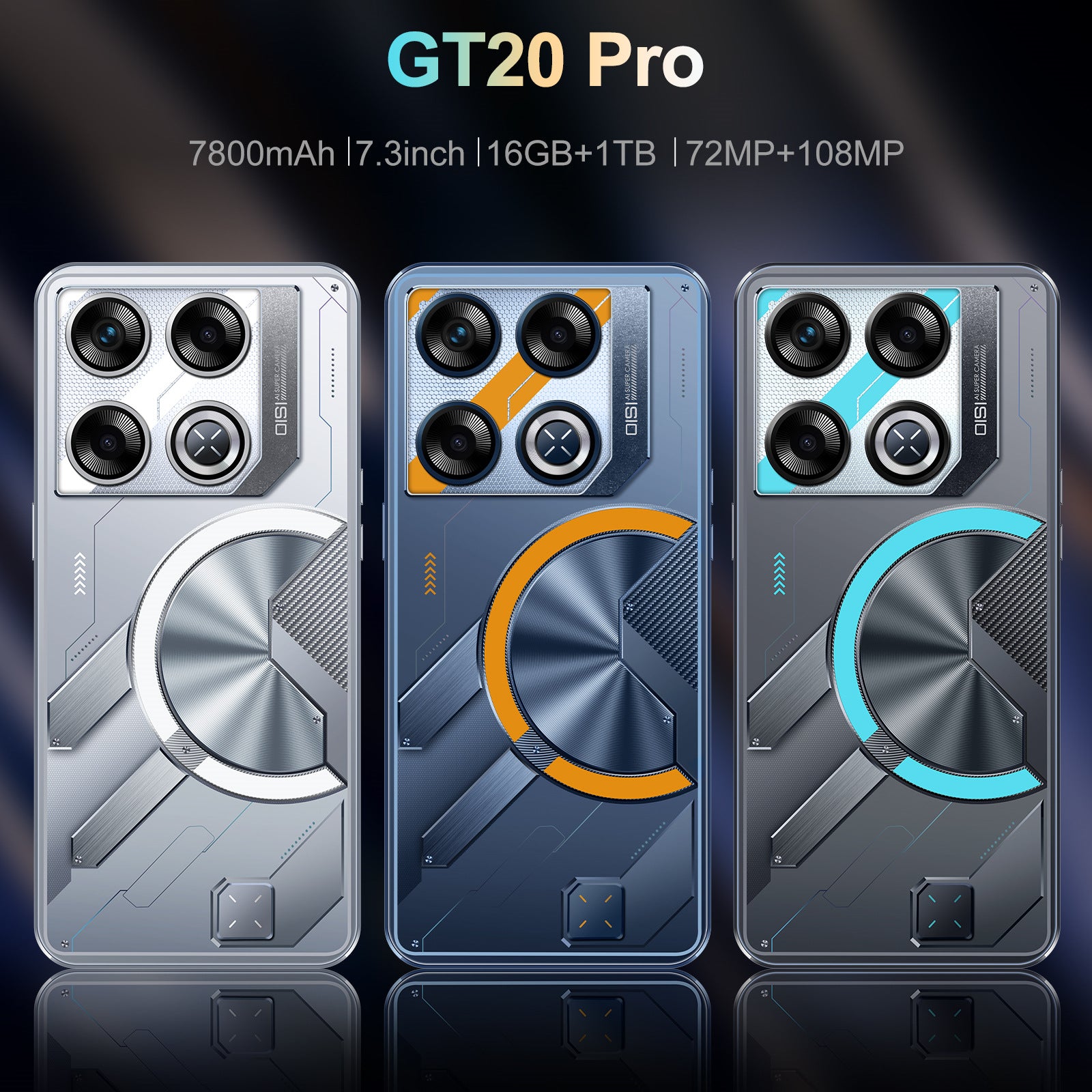 Platform Hot Sale GT20 Pro Intelligence5G Mobile Phone7.31-inch Screen Android16+1T Factory Price for Mobile Phones