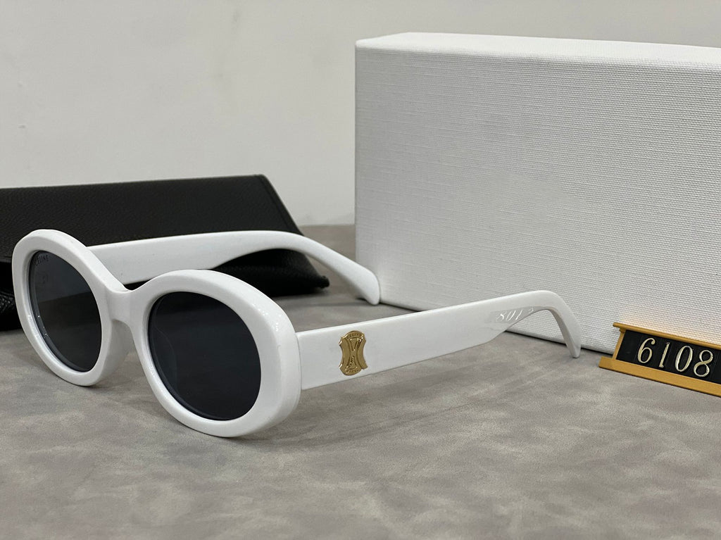 Vintage European and American Style Cat Eye Sunglasses for Women Trendy New Sunglasses with Celine Letters High-end UV Protection Glasses