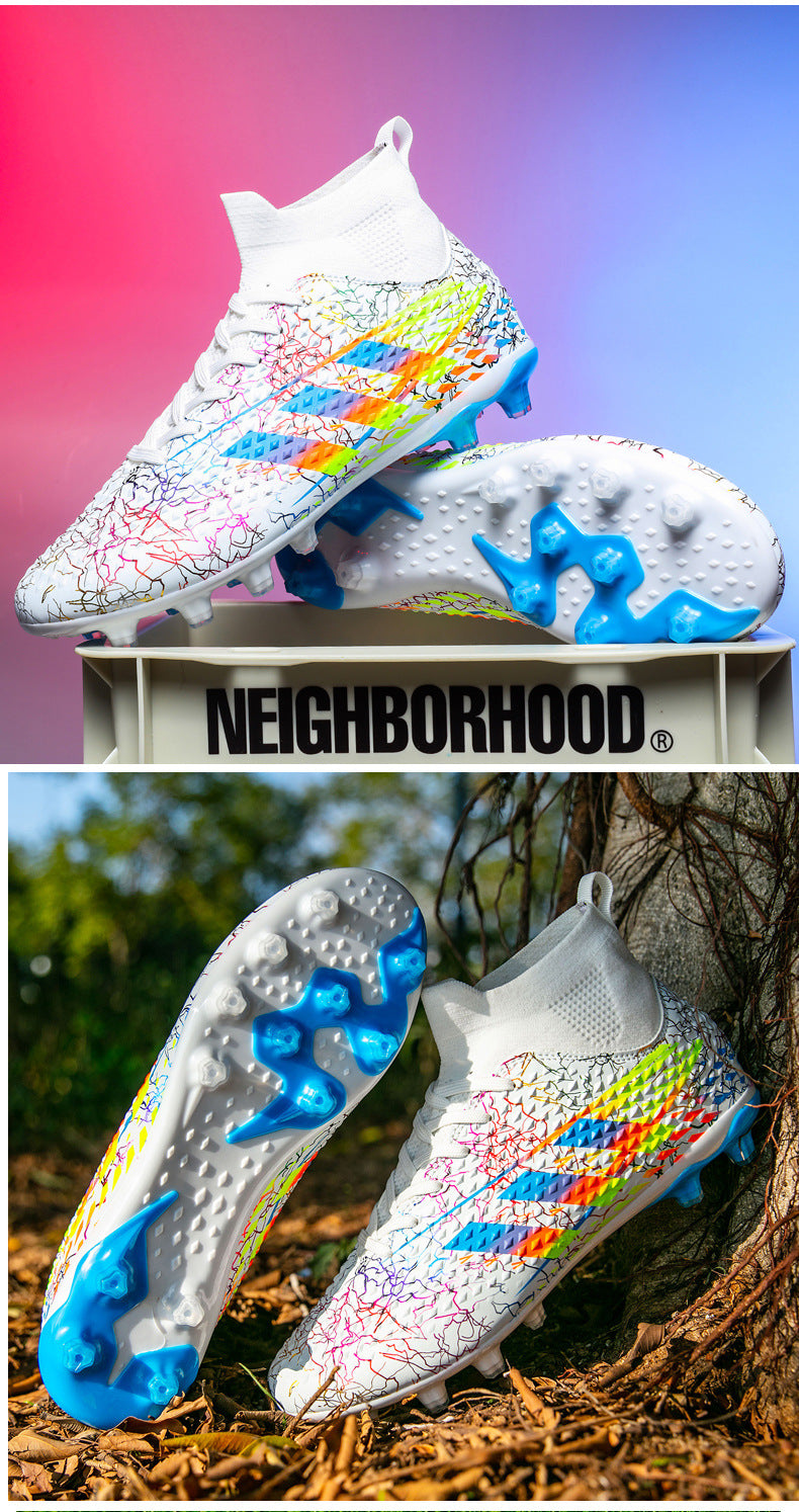 New high-top soccer shoes for men and women AG Spike TF Broken Nail Youth Student Grassland Competition Training Shoes
