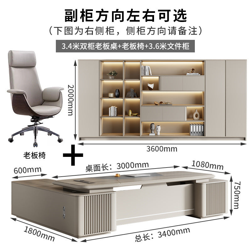 Painted Executive Desk Large Desk President Leader Chairman Manager Office Simple Modern Office Desk and Chair Set