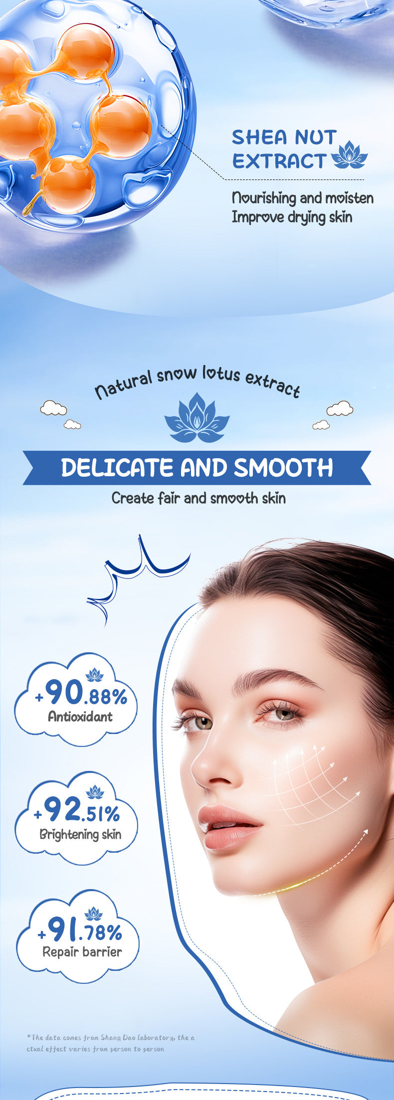 Snow Lotus Whitening Mask BIOAOUA Skin rejuvenation, hydration, oil control, moisturizing face mask cross-border wholesale