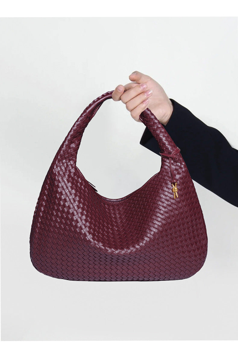 AliExpress Handmade Woven Women's Bag Large Capacity Handbag Korean Style Commuting Casual Manufacturer Wholesale