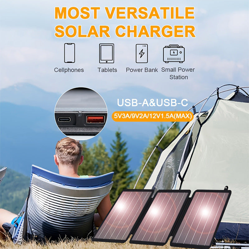 Factory Direct Sale 15W Monocrystalline 70% off Pack Dual Output Port Outdoor Portable Emergency Solar Charging Panel Waterproof Durable