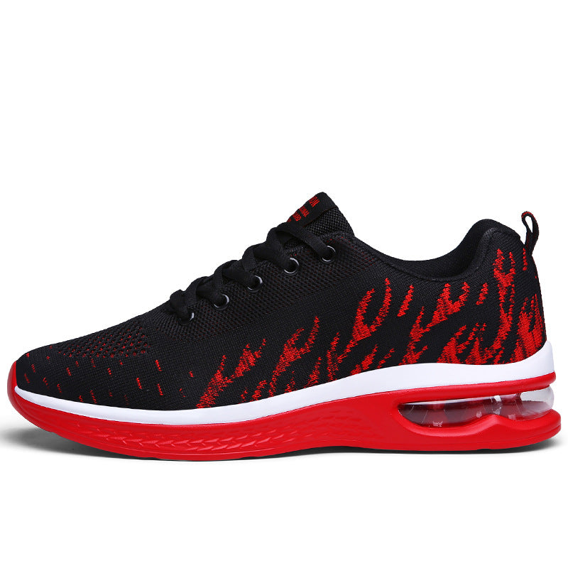 New Sports Shoes Four Seasons Casual Flyknit Breathable Cushion Running Shoes for Teenagers Ultra-light Shock-absorbing Trendy Men's Shoes