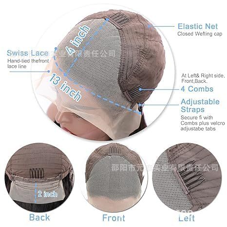 13x4 Lace Front Wigs Long Straight  Black Synthetic Wigs