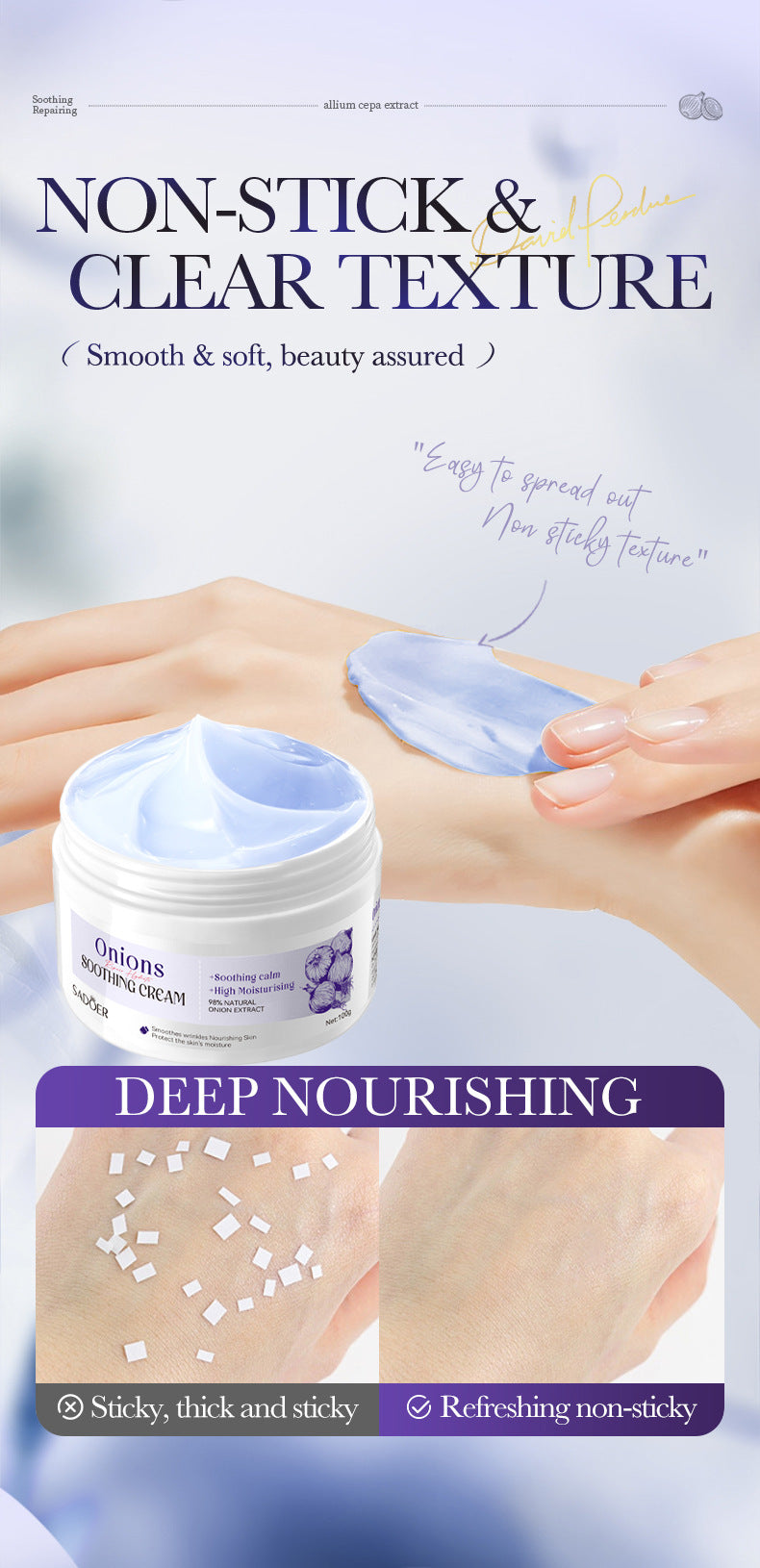 Onion Moisturizing Cream SADOER Plant Moisturizing and Rejuvenating Face Cream Cross-Border Wholesale