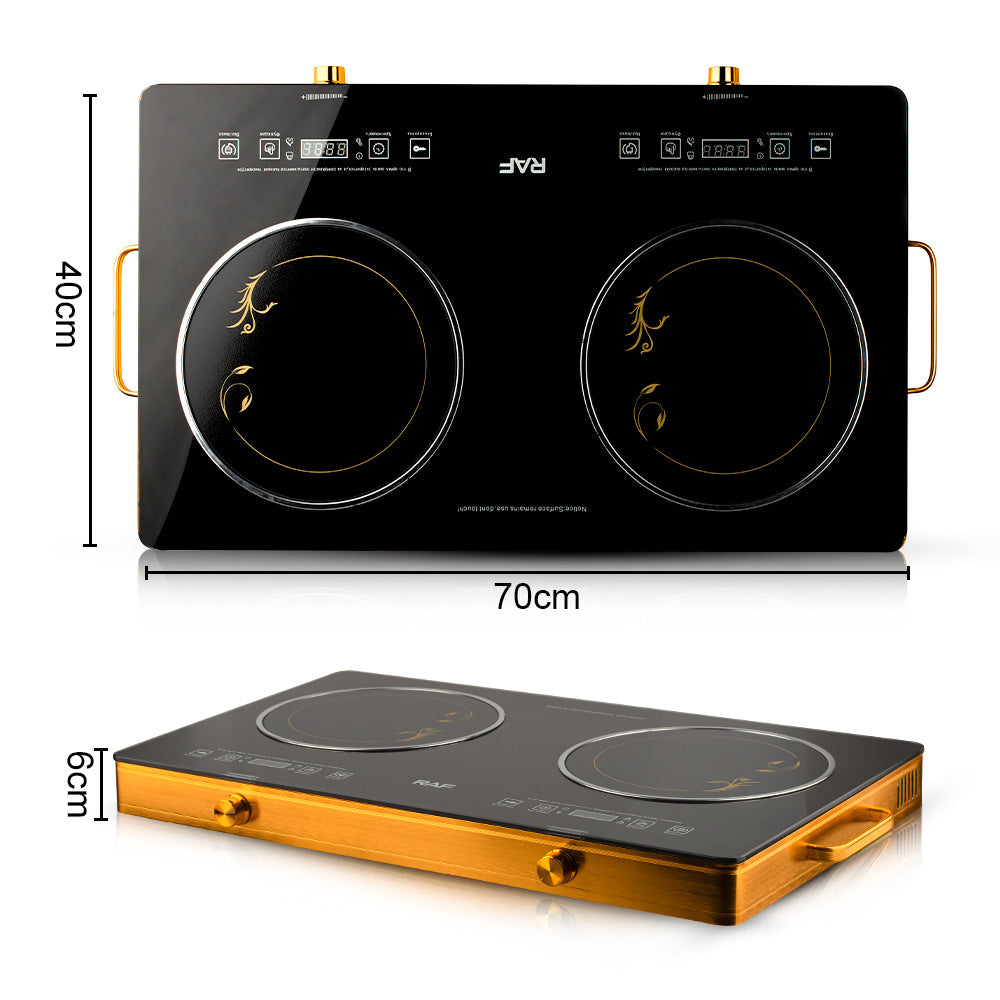 European Style Double Burner Energy-Saving Stove High-power Dual-burner Electric Ceramic Stove Household Multi-functional Light Wave Induction Cooker3500W