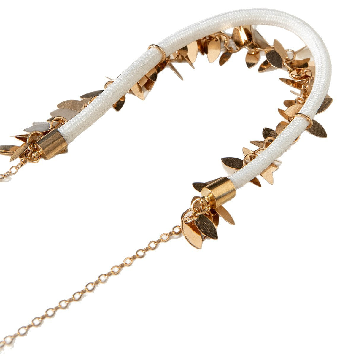 European and American Style Jewelry Metallic Sequin Leaf Pendant Exaggerated Necklace  Fashionable Niche Style Elegant High-end Necklace