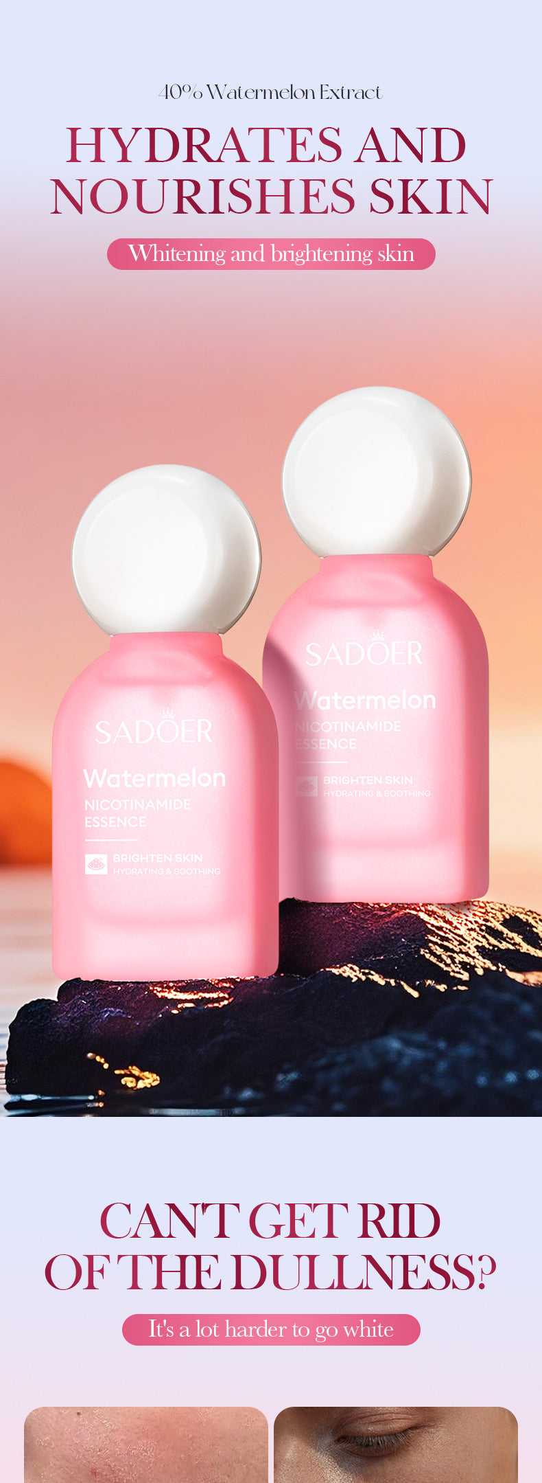 Watermelon Niacinamide Skin Rejuvenation Serum SADOER Moisturizing and Nourishing Essence Liquid Cross-Border Wholesale