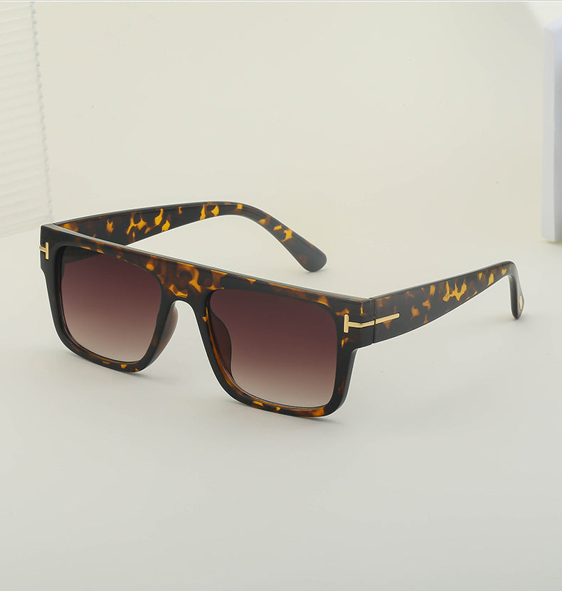 European and American retro women's sunglasses T Square Frame Sunglasses for Women Trendy Glasses Wholesale sunglasses