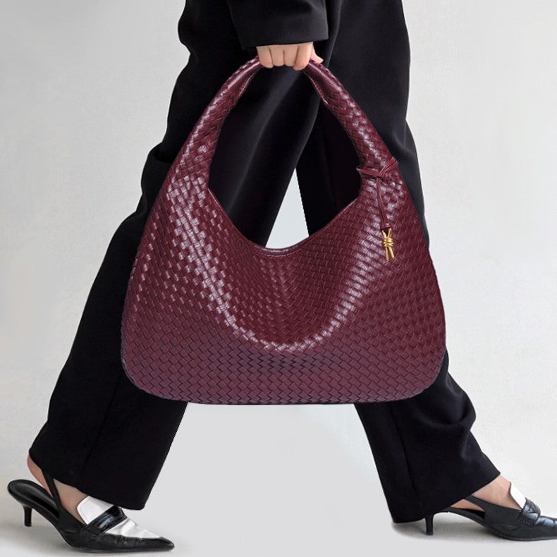 AliExpress Handmade Woven Women's Bag Large Capacity Handbag Korean Style Commuting Casual Manufacturer Wholesale