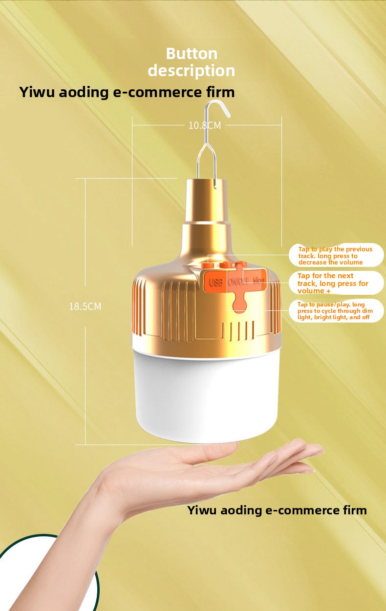 2022New Outdoor Tent Light Bluetooth Speaker Camping Light Camping Light Mobile Phone Emergency Charging Home Lighting