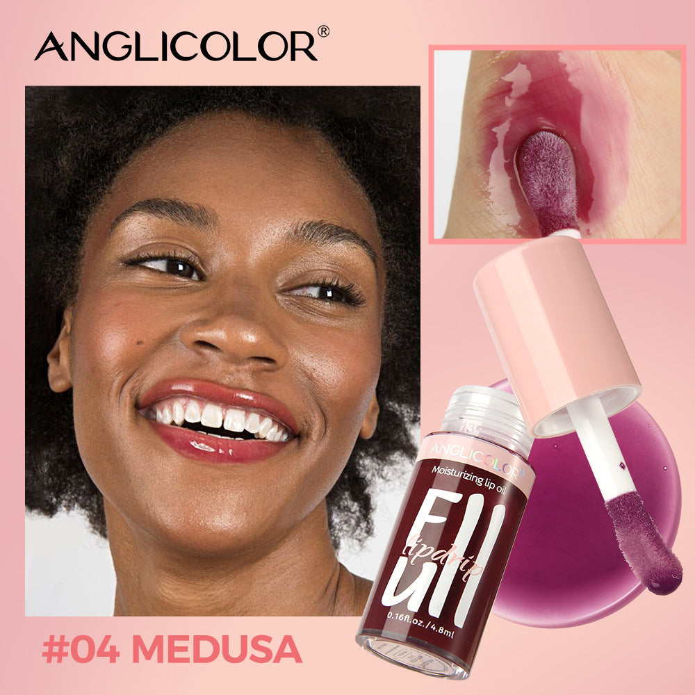Anglicolor Temperature Changing Lip Oil Long-lasting Moisturizing Mirror Lip Gloss Plump Lips Color-changing Lip Glaze