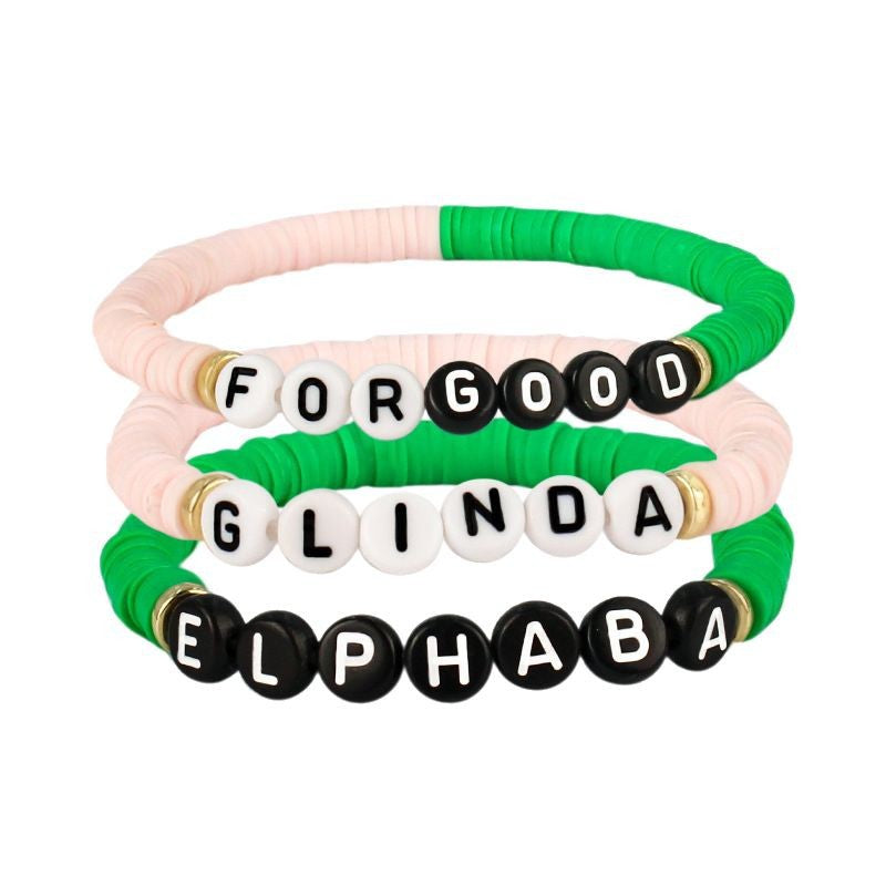 New Product WITCH Witch Bracelet Women's Friendship Gift Rice Beads GLINDA Alphabet Soft Clay Bracelet Set