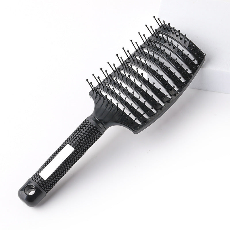 Large Curved Comb, Ribbed Hair Comb, Boar Bristle Curved Massage Comb, Nine-Row Comb, Styling Curling and Smoothing Comb, Cross-Border