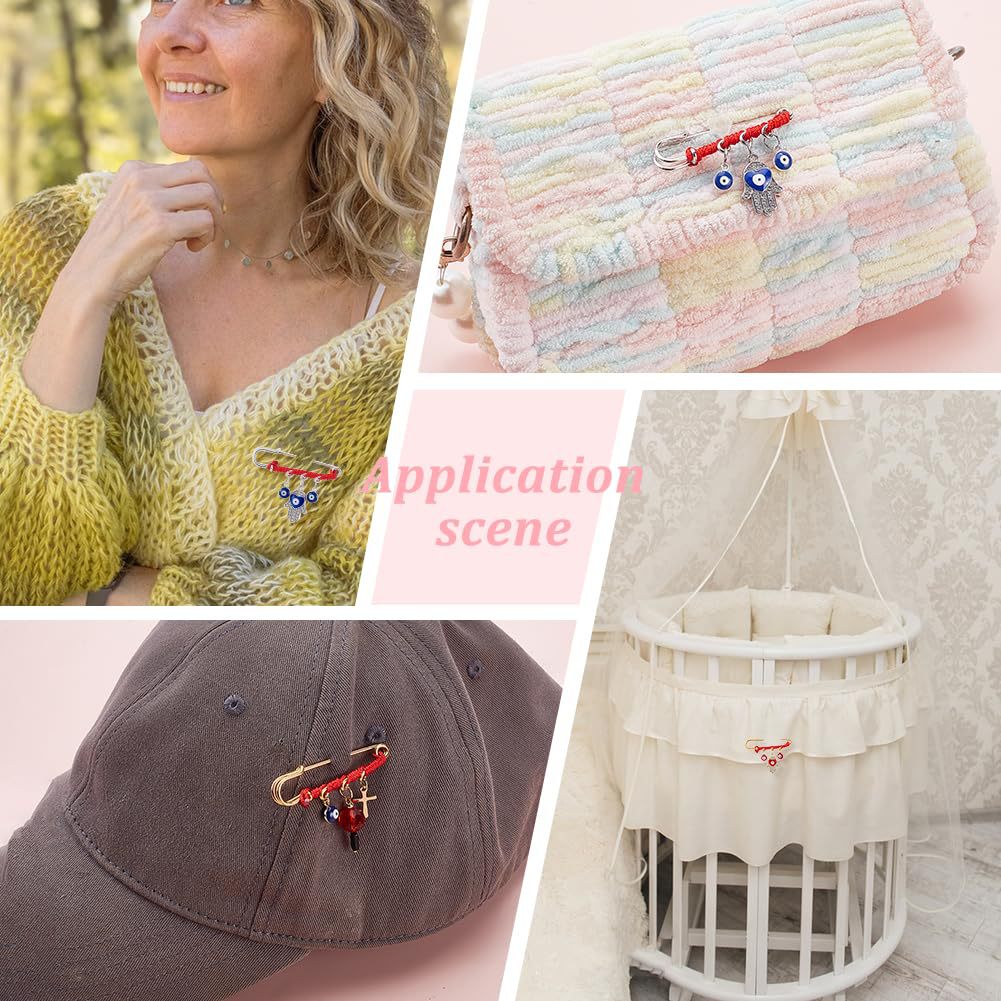 Devil's Eye Brooch for Women Simple Palm Pin Creative Eye Cross Pendant Blue Eye Heart Brooch