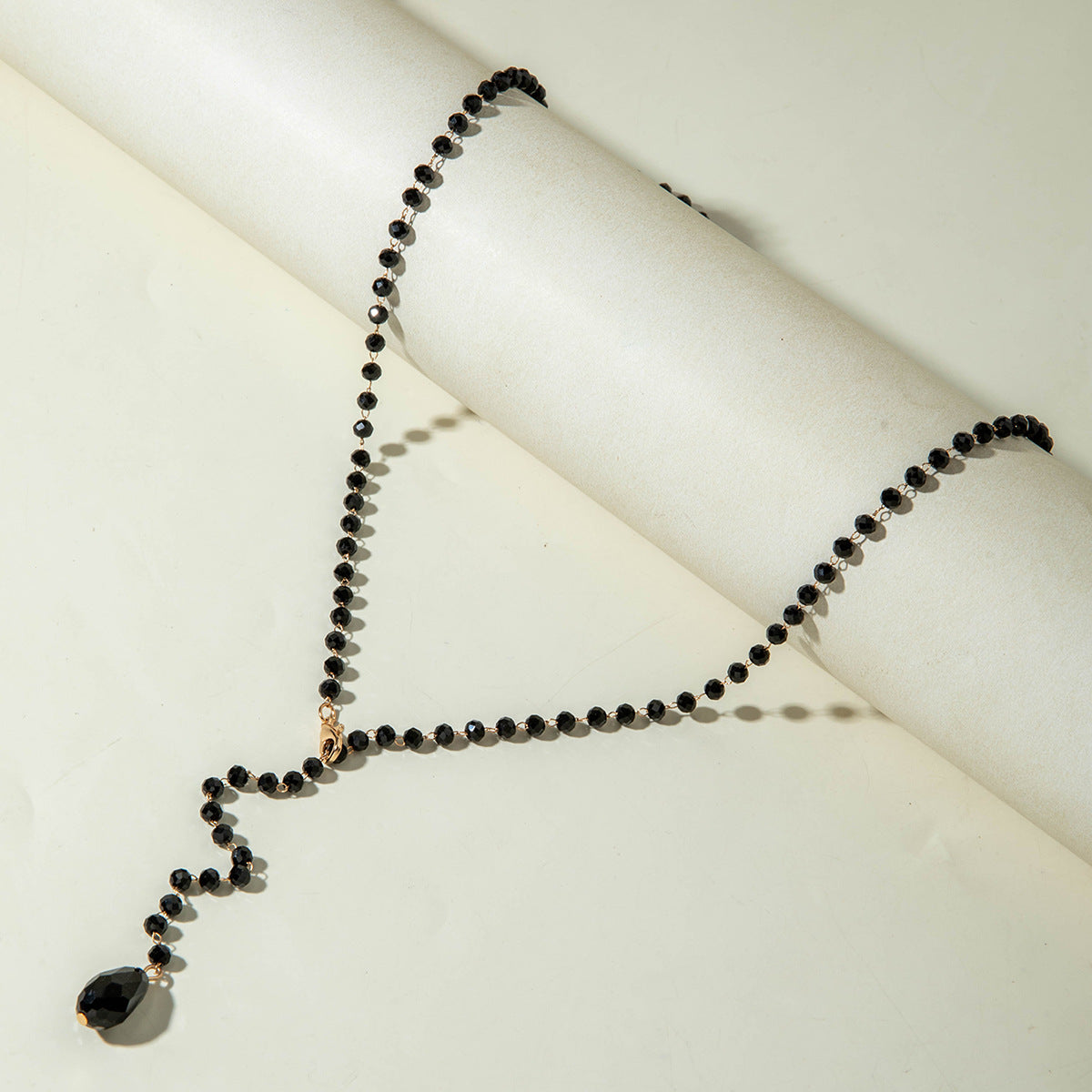 European and American Fashion Jewelry Beaded Tassel Double Layer Long Necklace Elegant Multi-layer Wear Y Type Necklace Ornament