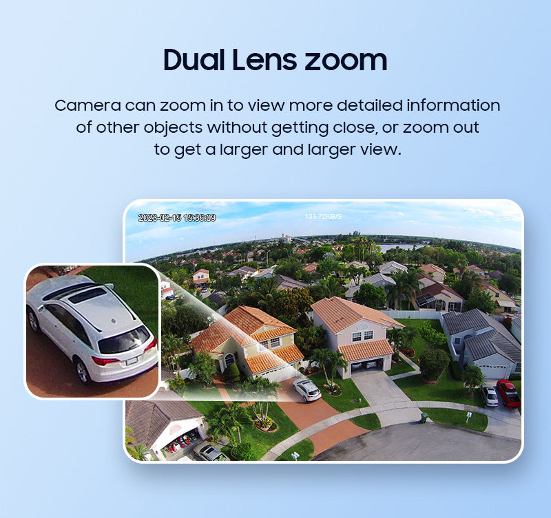 New Product12Binocular Hybrid Zoom Solar Camera Courtyard6MP High Definition Red and Blue Alarm Monitoring