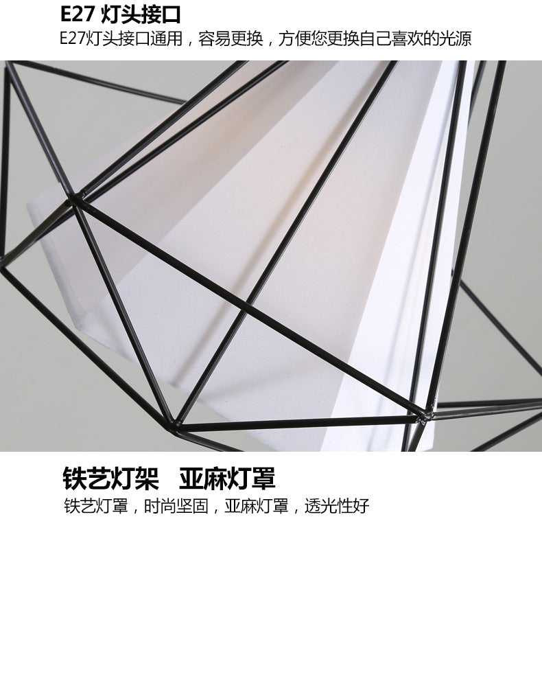 Nordic Restaurant Pendant Light Three-Head Bar Dining Room Table Lamp Creative Personality Bedroom Lamp Modern Minimalist Lighting Fixture