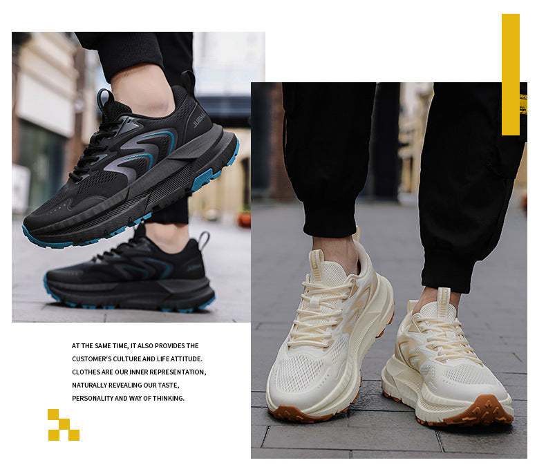 Men's Shoes New2025Mesh Breathable Running Shoes Anti-Slip Shock Absorption Lightweight Soft Sole Sports Shoes Manufacturer Wholesale