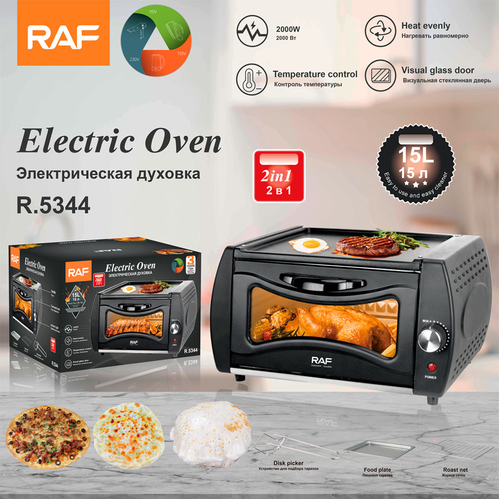 RAF European Standard Multifunctional Electric Oven for Home Use15L Mini Air Oven Multifunctional Bread and Cake Maker