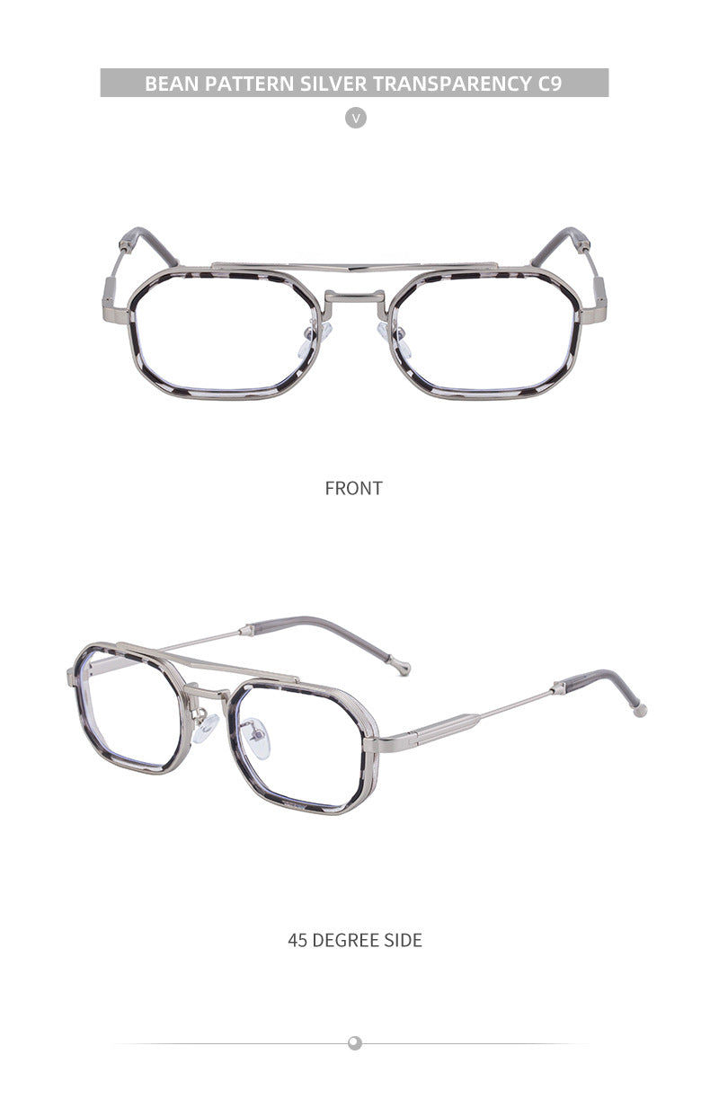 2025New Small Frame Glasses Men Double Beam retro Sunglasses Men's High Sense Full Frame Sunscreen Sunglasses shades