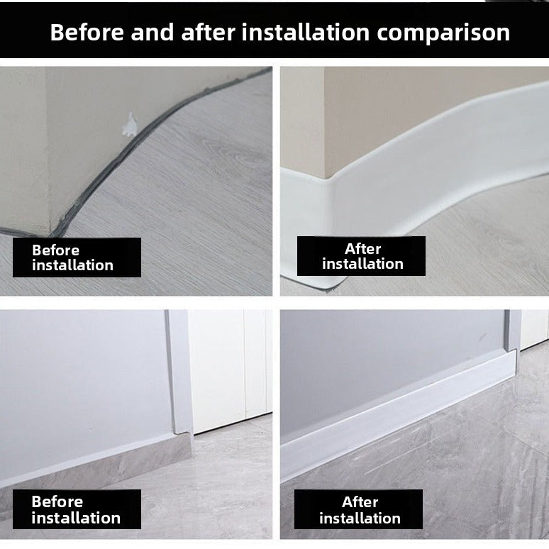 PVC Soft self-adhesive skirting board, rubber plastic stair corner wall sticker, window sticker, wall trim, waistline trim