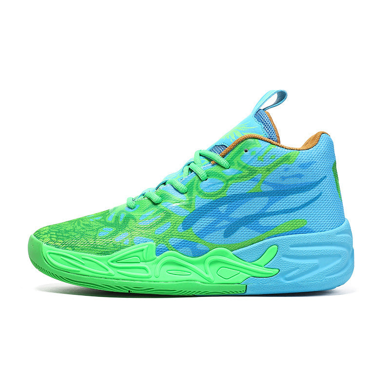 Fashion Trend Basketball Shoes New Youth Mandarin Duck Mesh Breathable Sports Shoes High-Top Training Boots