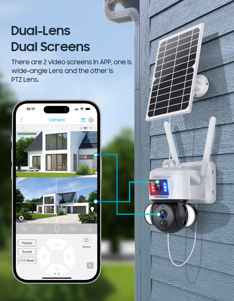 Private Model4G Solar-powered Camera600Wan Camera HD Outdoor Wireless WiFi Infrared Monitoring