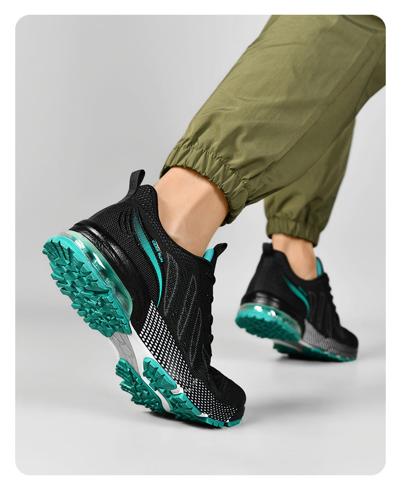 Casual sports men's shoes for teenagers, breathable fly-knit mesh shoes2025Summer Large Size Versatile Cushioned Shock Absorption Running Shoes