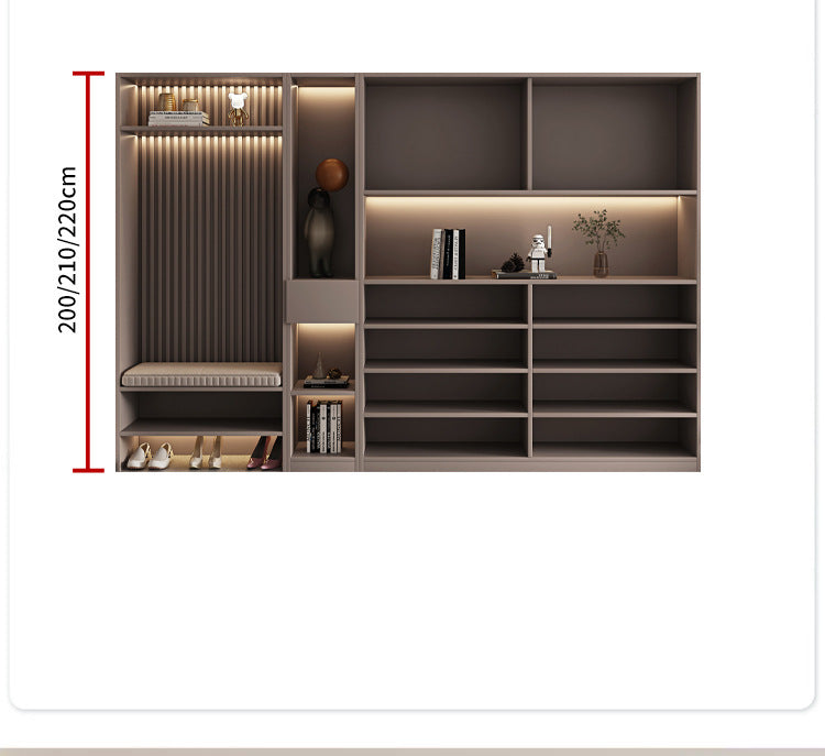 Solid Wood Entryway Shoe Cabinet Home Integrated Cabinet Top-to-Top Cream Style Simple Integrated Partition Large Capacity Doorway Shoe Cabinet