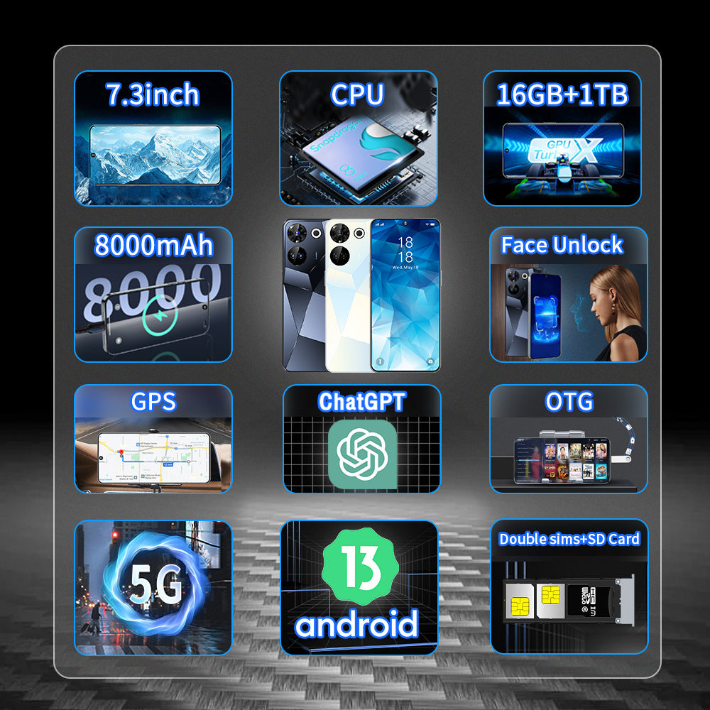 New C20 Pro 7.3Large Screen16+1T Smartphone Direct Sales from Manufacturer(Popular)