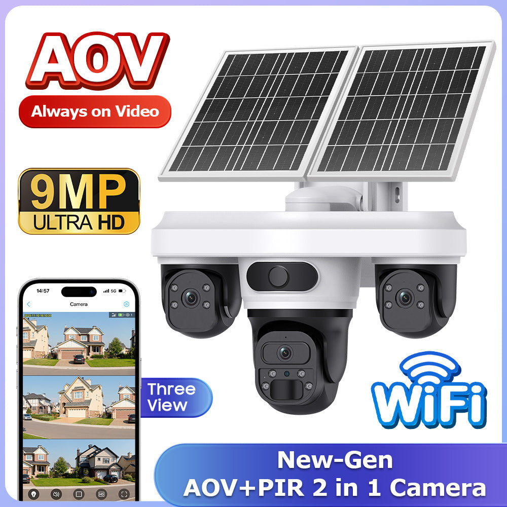New Product AOV Solar Camera Trinocular Solar Camera9MP High Definition Full Color AOV Camera