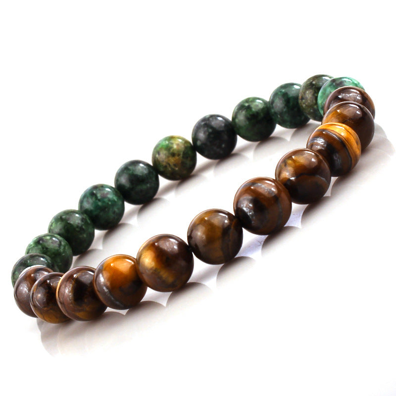 Men's Bracelet African Pine8mm Bead Spacer European and American Hand Jewelry Gift Natural Stone Tiger Eye Stone Bracelet