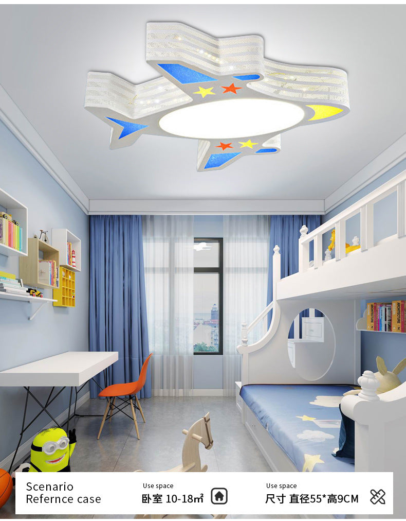 Children's Room Bedroom Lamp Boys Girls Pink Creative Cartoon Ceiling Lamp Cozy Romantic Room Lamp Master Bedroom Lamp