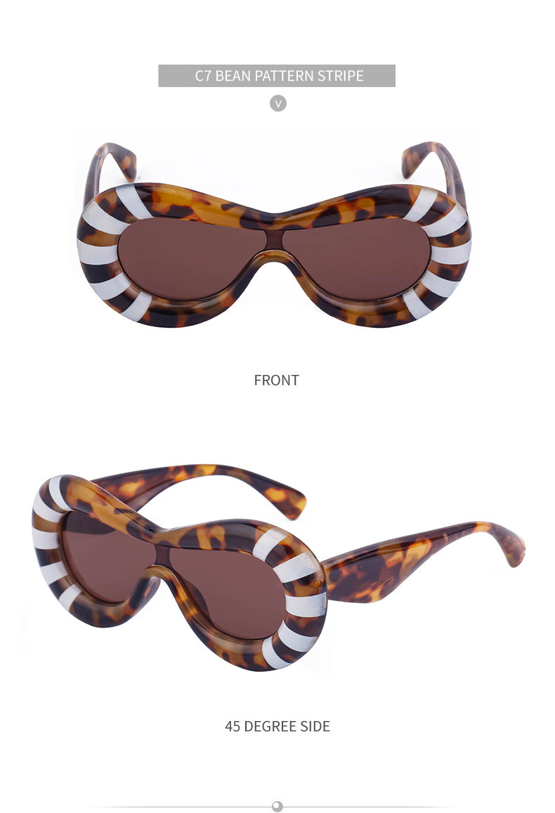 Europe and America Y2K Sunglasses for Women Trendy One-Piece Sunglasses Party Quirky Street Style Fashion Women's Glasses Wholesale