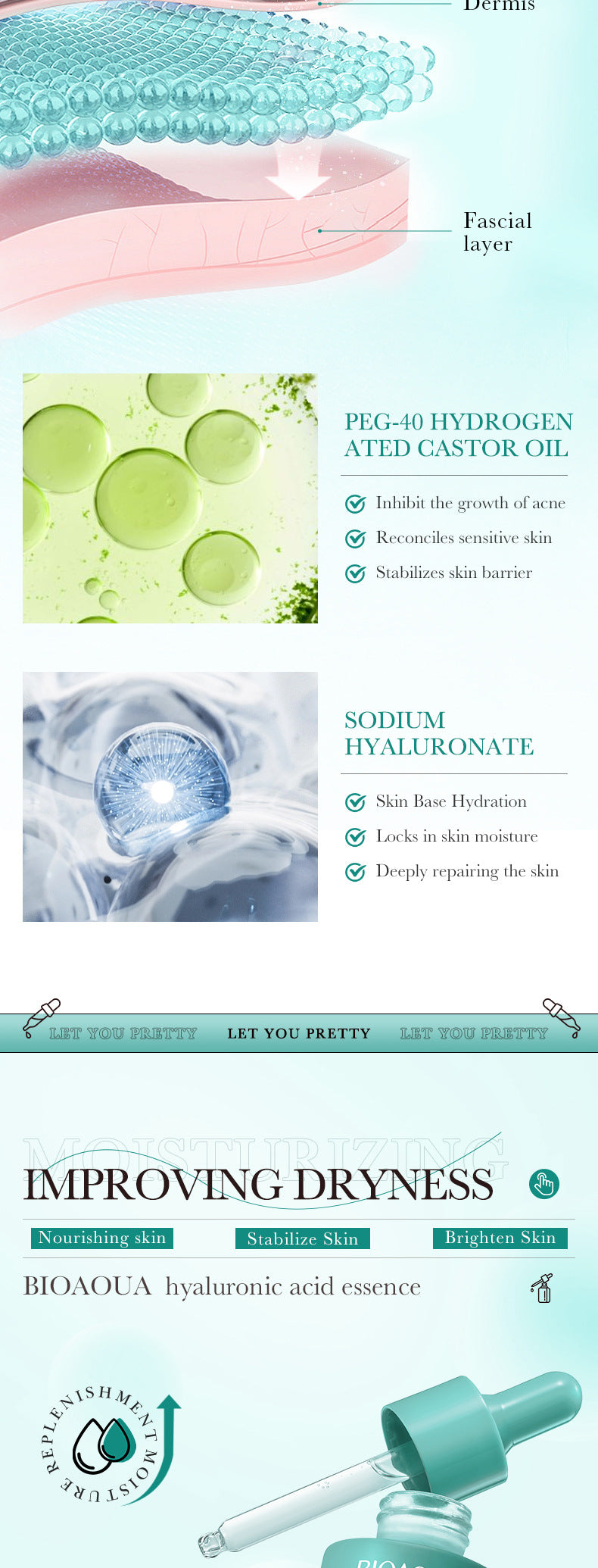 BIOAOUA Essence Series Hydrating and Nourishing Vitamins C Essence  Foreign Trade Factory Direct Sales